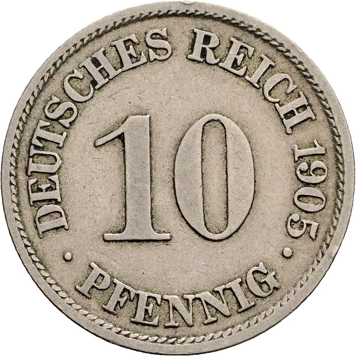 10 Pfennig 1905 A – Vorderseite