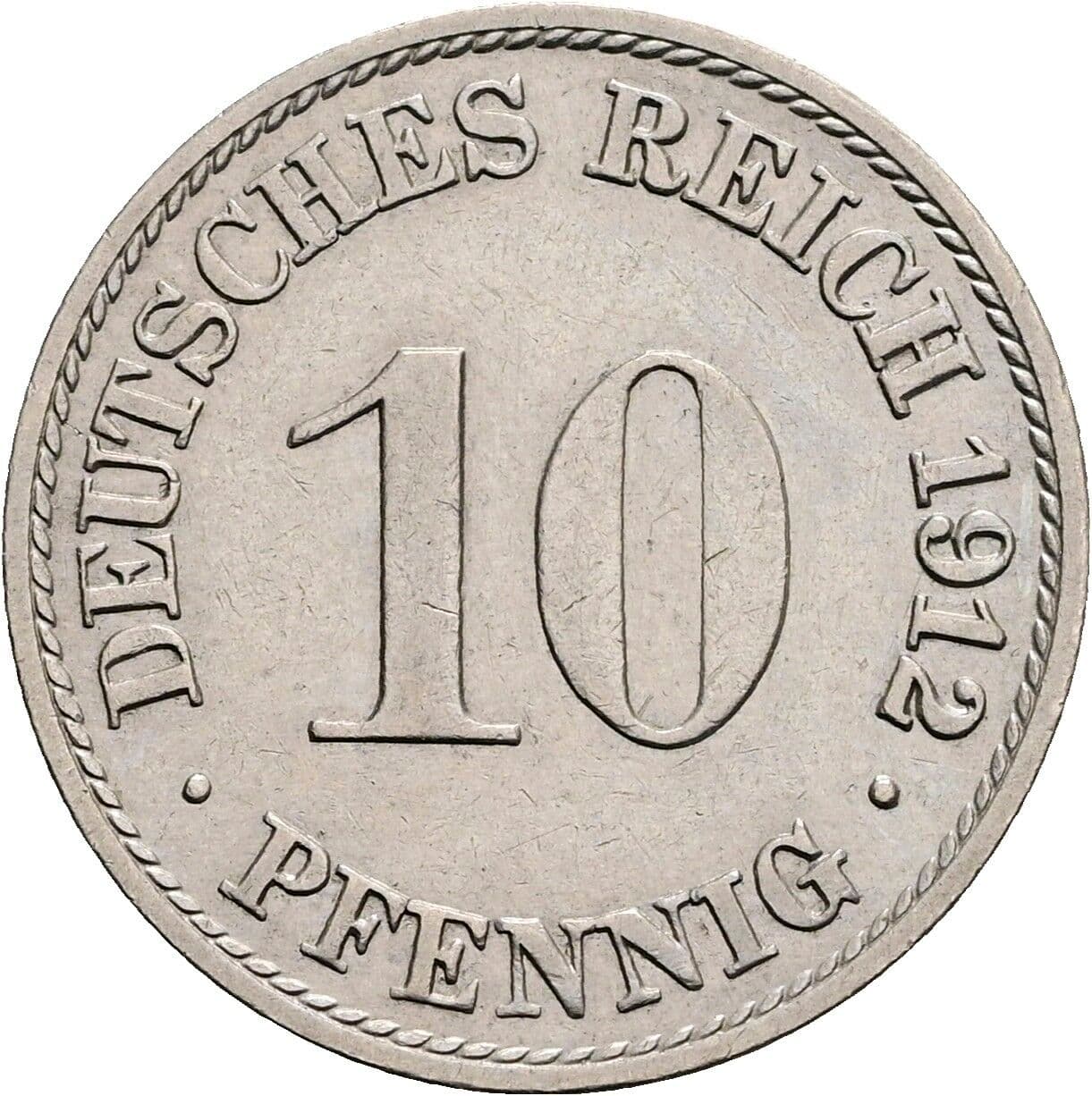 10 Pfennig 1912 A – Vorderseite