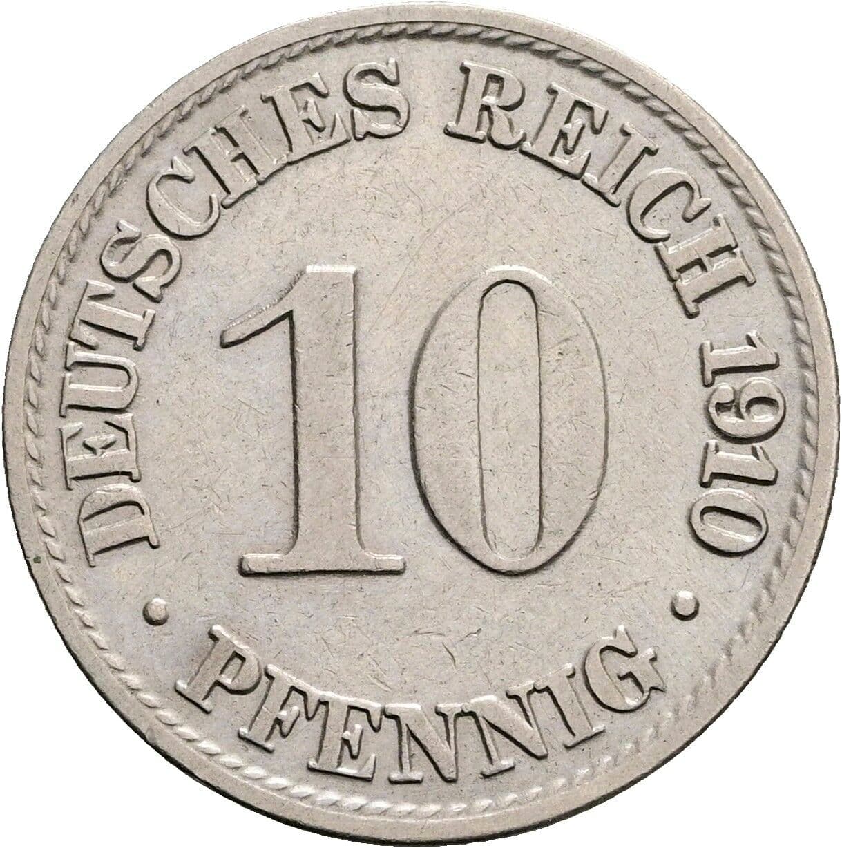 10 Pfennig 1910 A – Vorderseite