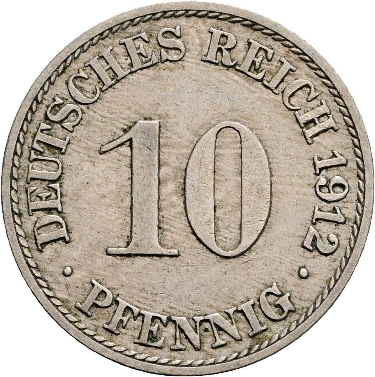 10 Pfennig 1912 A – Vorderseite