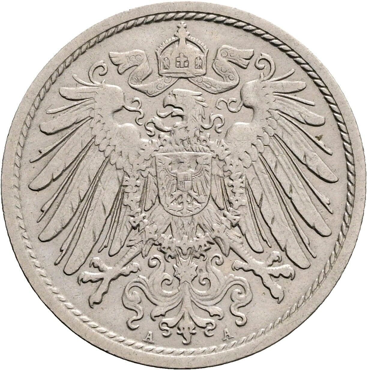 10 Pfennig 1909 A – Rückseite