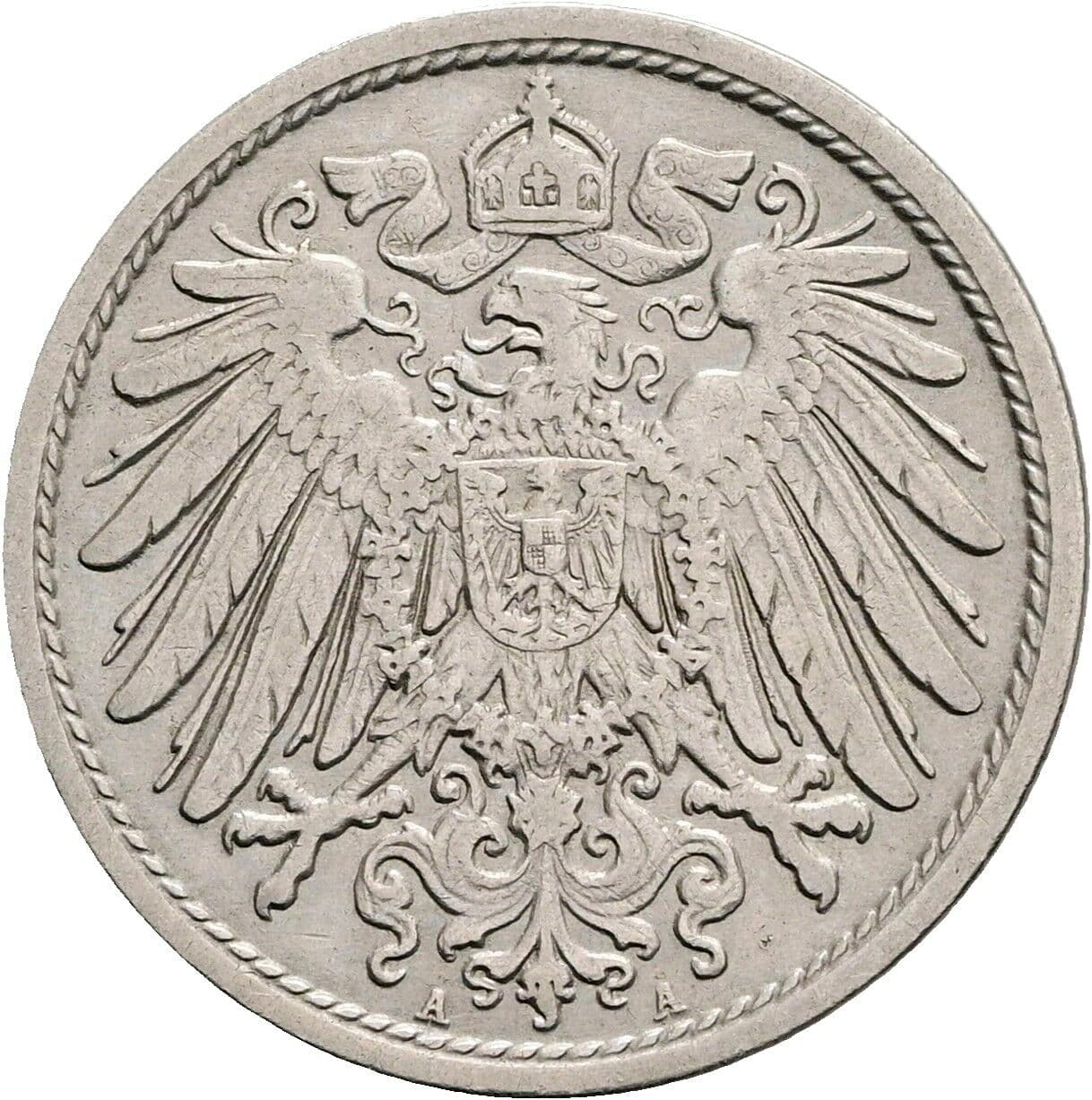 10 Pfennig 1910 A – Rückseite