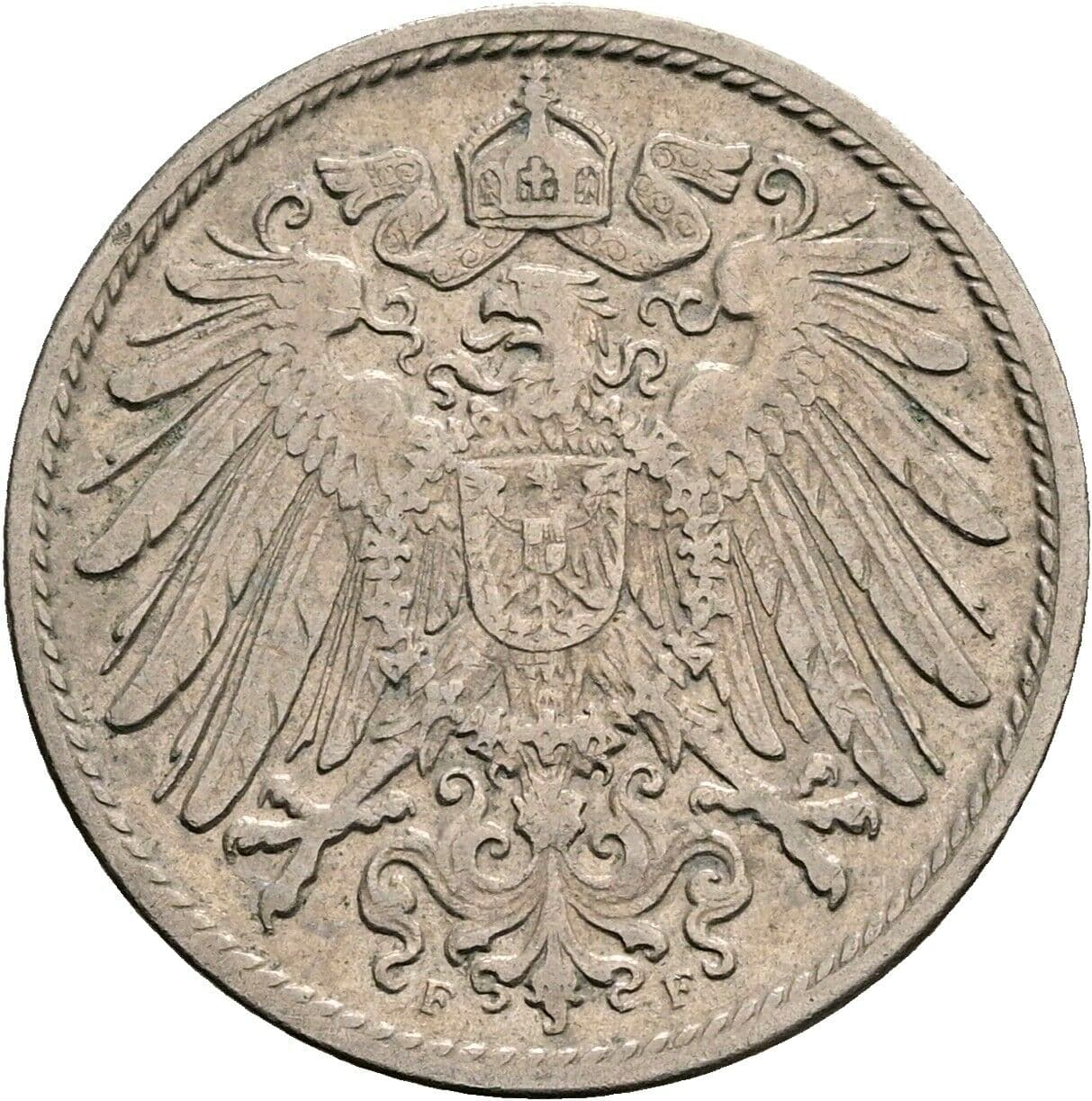 10 Pfennig 1910 F – Rückseite