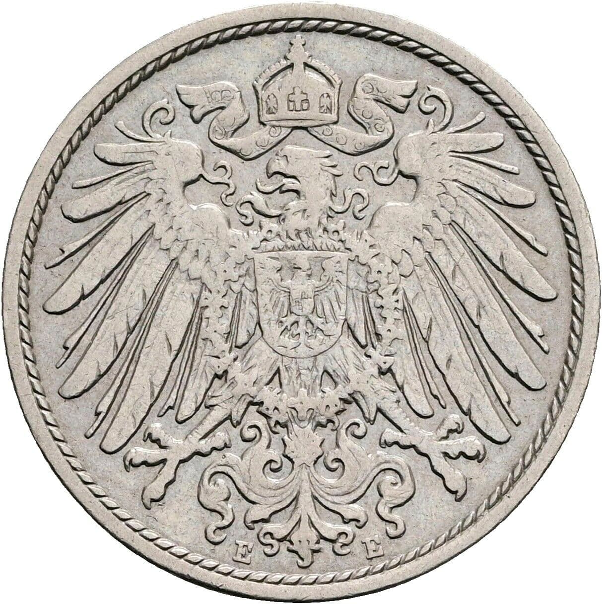 10 Pfennig 1907 E – Rückseite