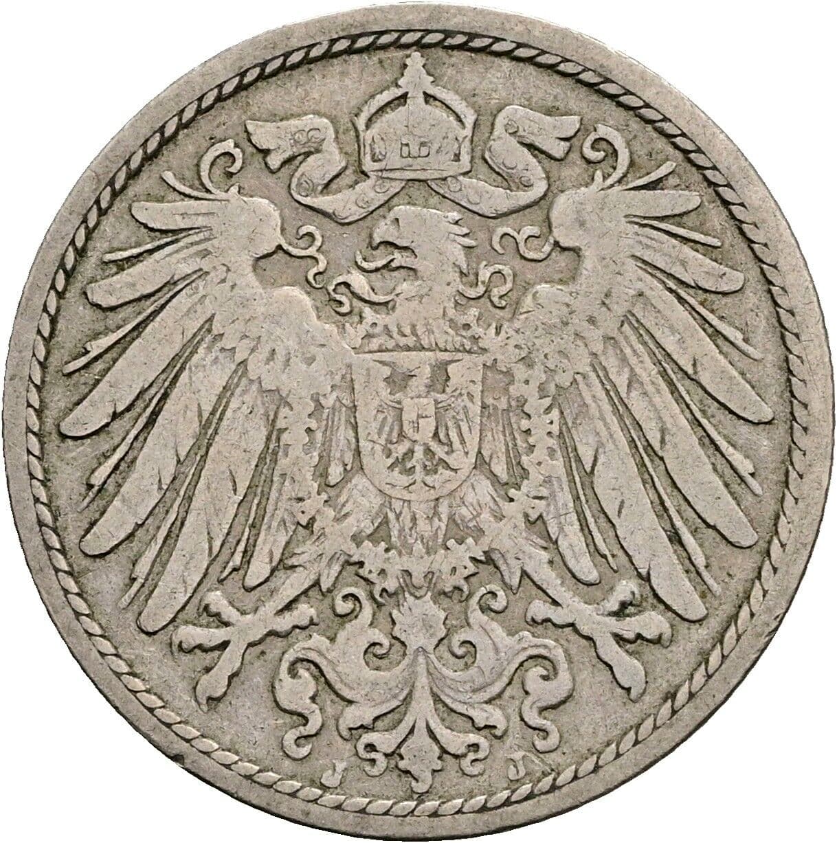 10 Pfennig 1902 J – Rückseite