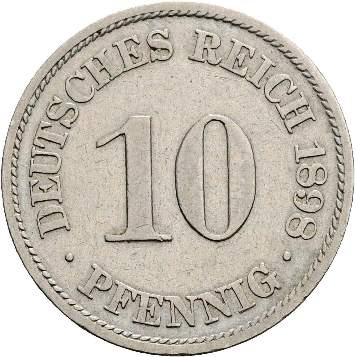 10 Pfennig 1898 A – Vorderseite