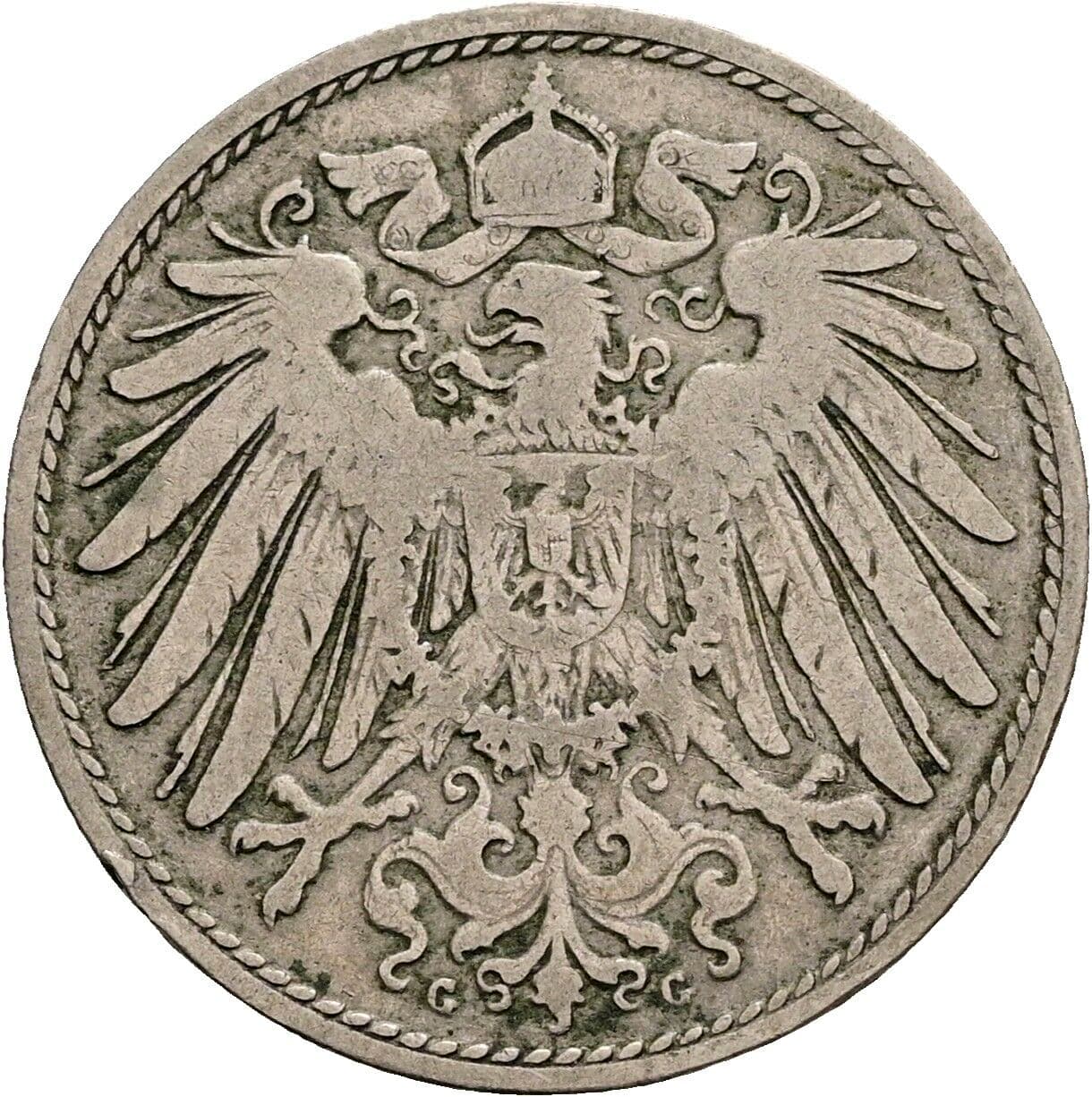 10 Pfennig 1898 G – Rückseite