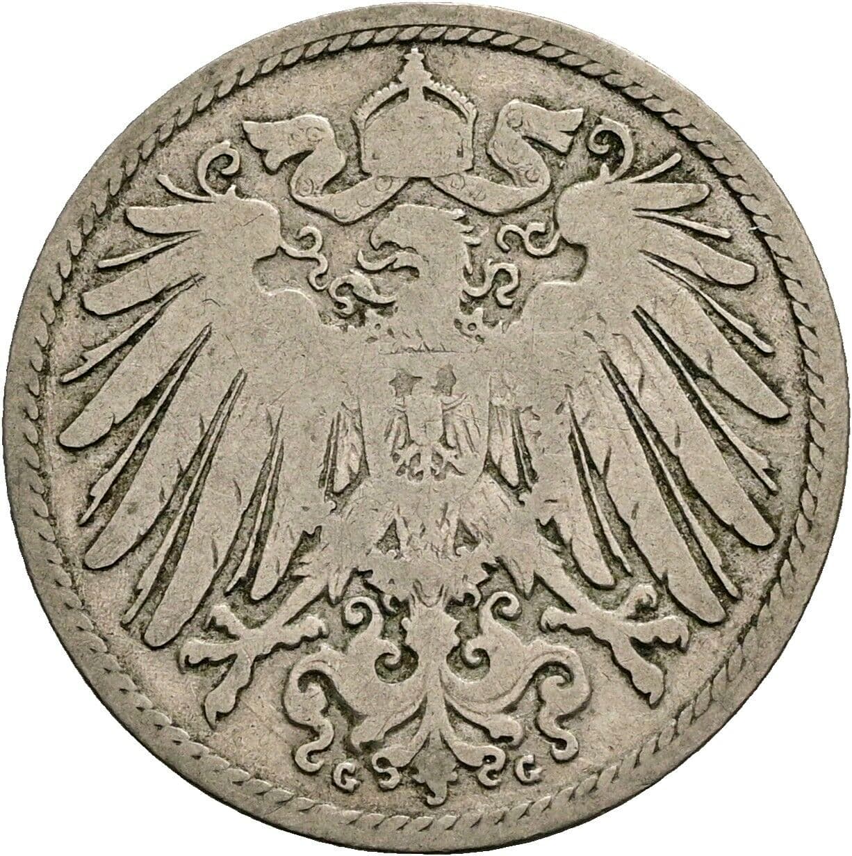 10 Pfennig 1896 G – Rückseite