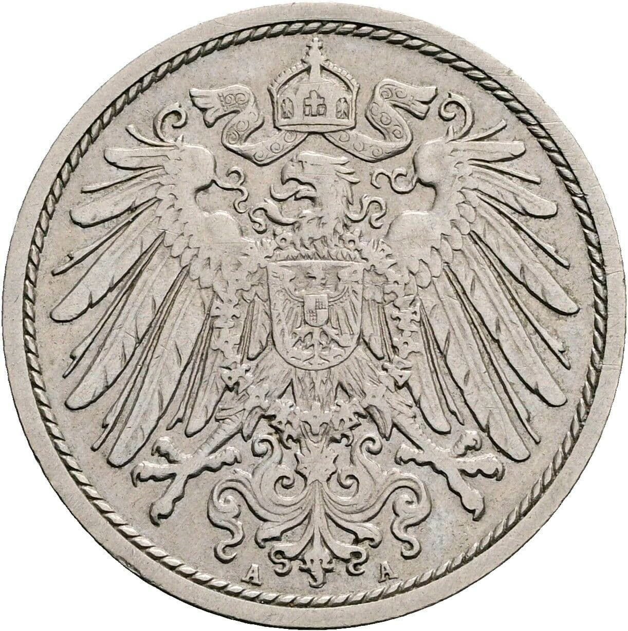 10 Pfennig 1908 A – Rückseite