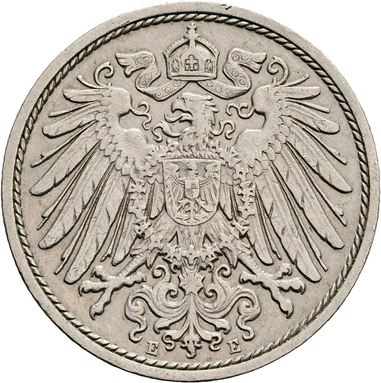 10 Pfennig 1910 E – Rückseite