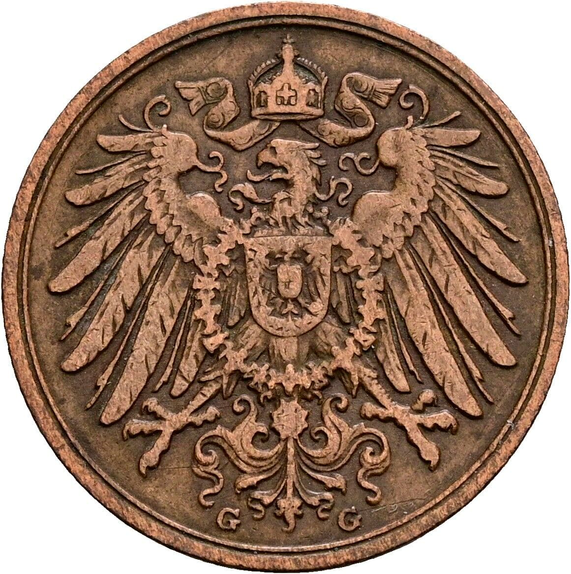 2 Pfennig 1914 G – Rückseite
