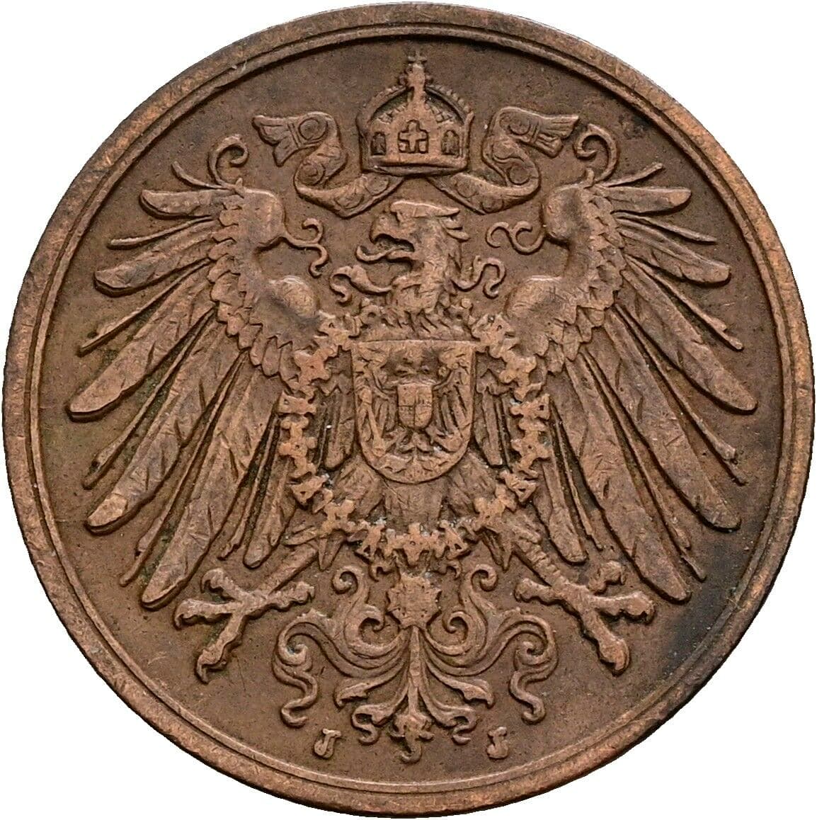 2 Pfennig 1913 J – Rückseite