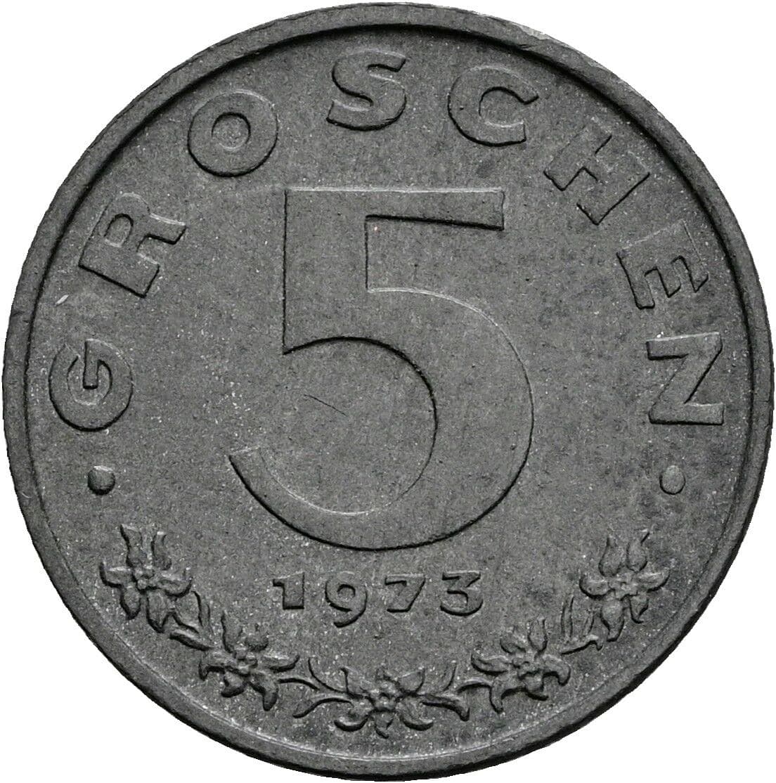 5 Groschen 1973 – Vorderseite