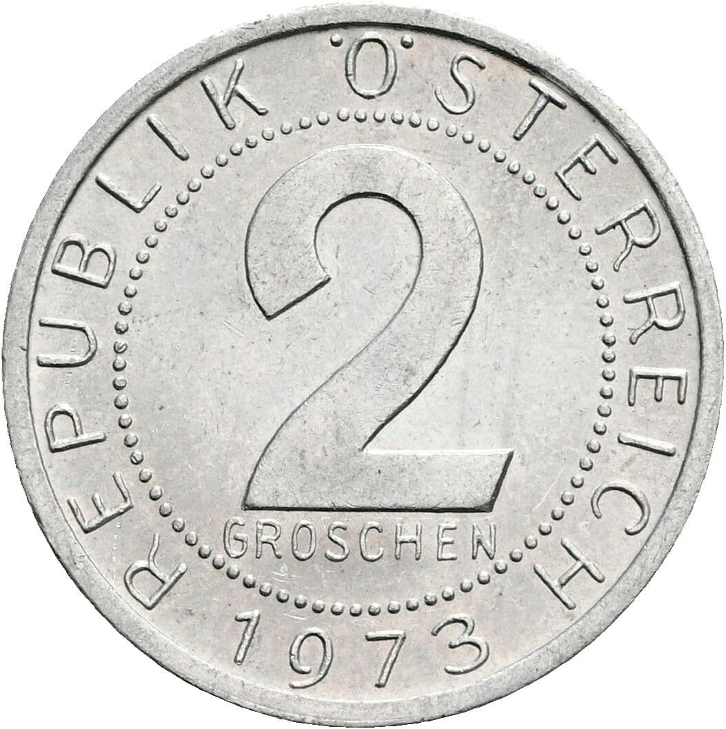 2 Groschen 1973 – Vorderseite