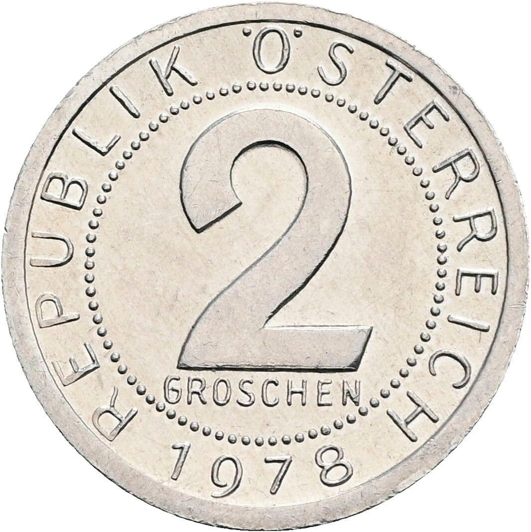 2 Groschen 1978 – Vorderseite