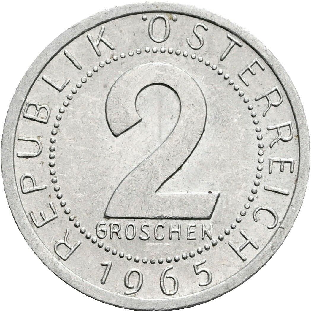 2 Groschen 1965 – Vorderseite