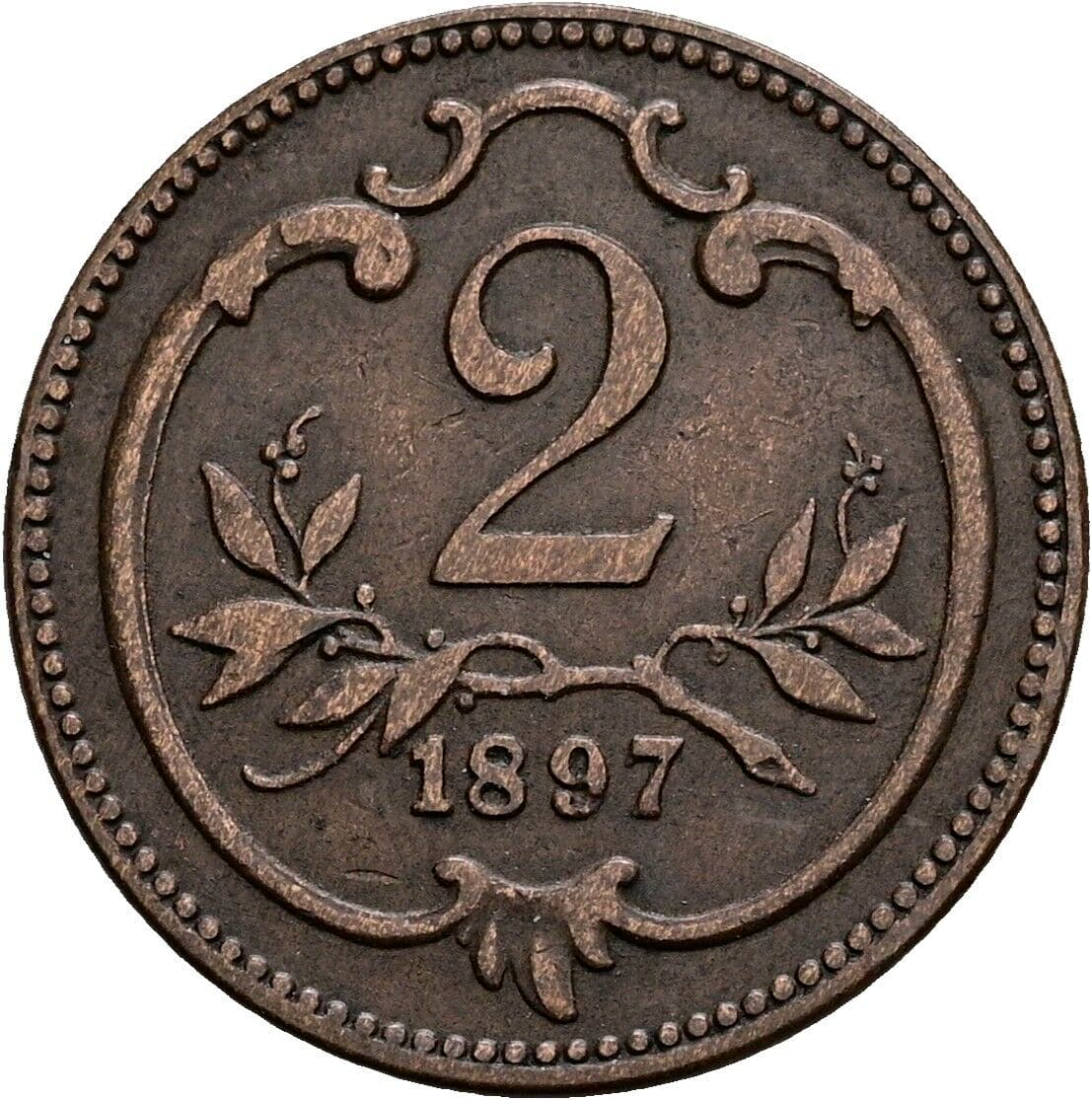 2 Heller Franz Joseph I. 1848-1916 1897 – Vorderseite