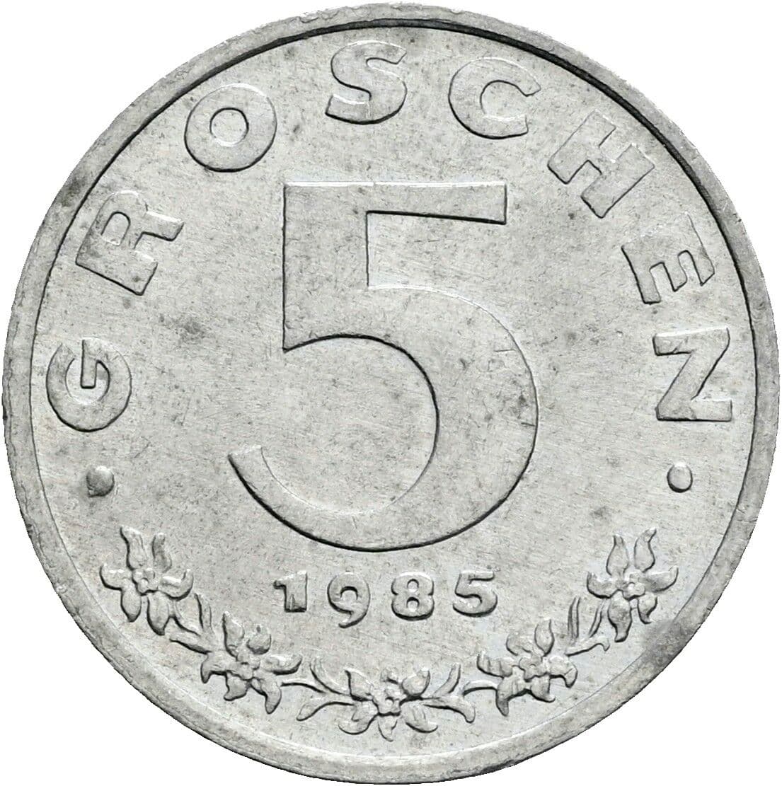 5 Groschen 1985 – Vorderseite