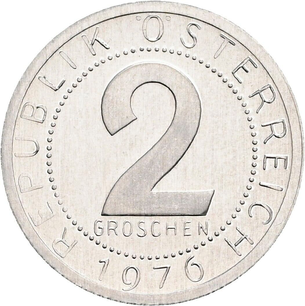 2 Groschen 1976 – Vorderseite