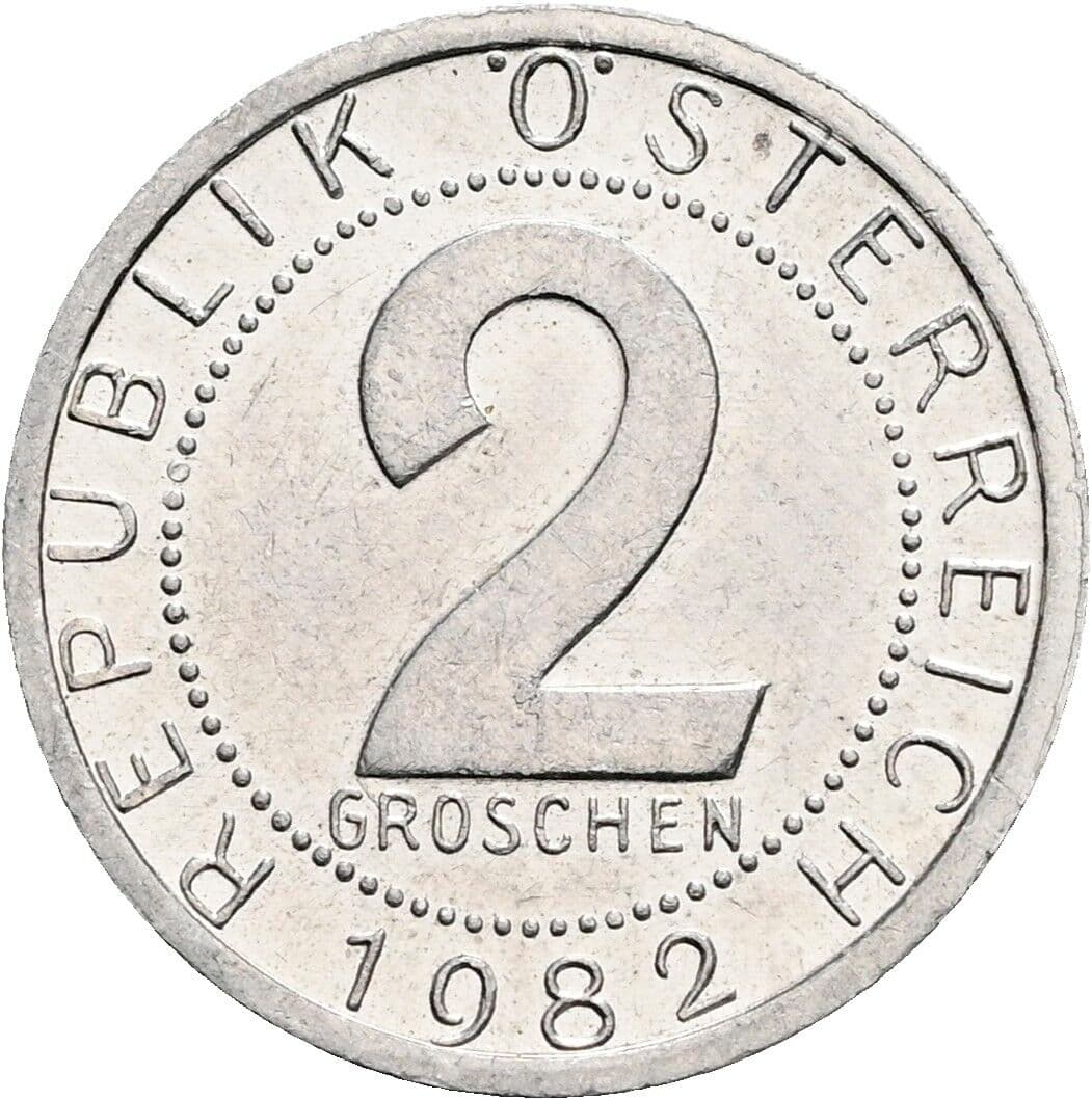 2 Groschen 1982 – Vorderseite