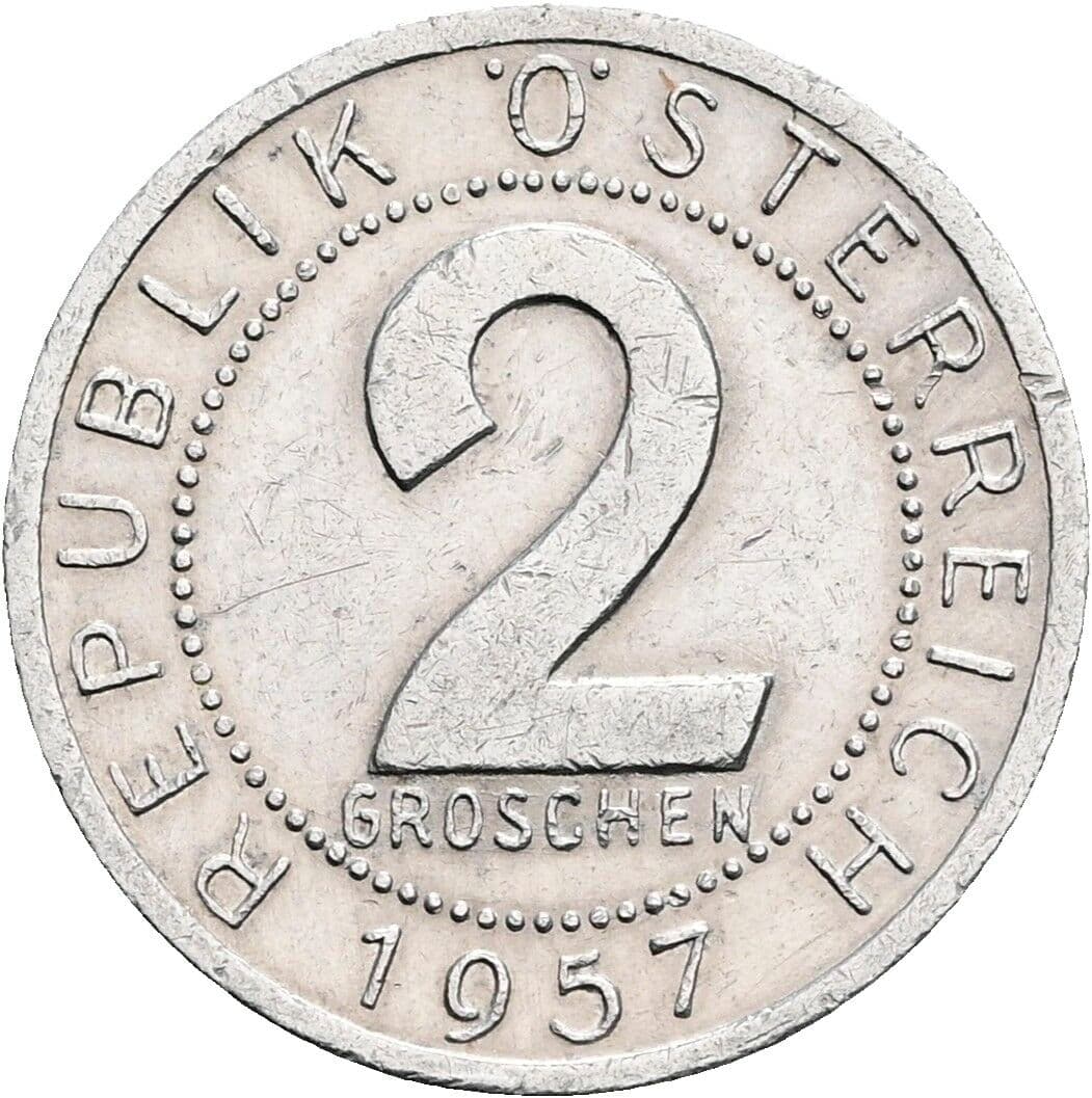 2 Groschen 1957 – Vorderseite