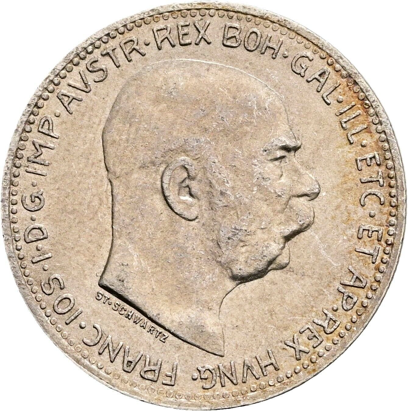 1 Krone Franz Joseph I. 1848-1916 1915 – Vorderseite