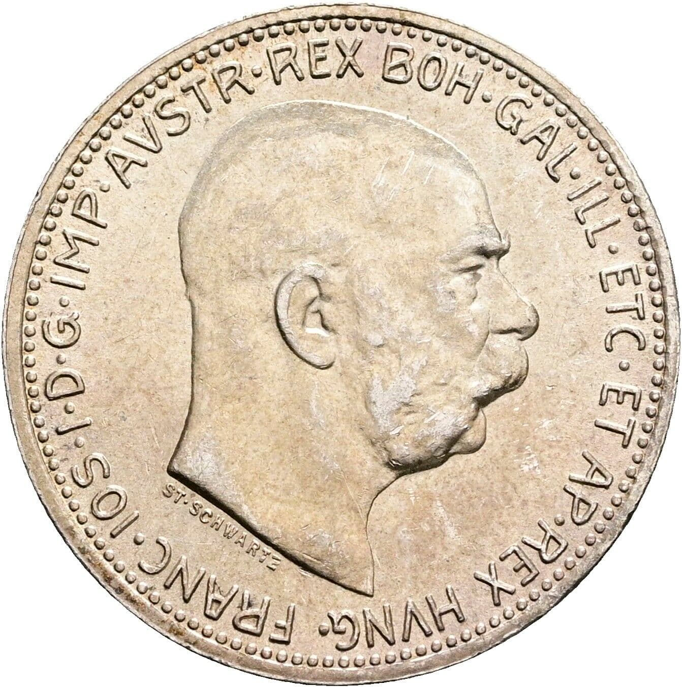 1 Krone Franz Joseph I. 1848-1916 1914 – Vorderseite