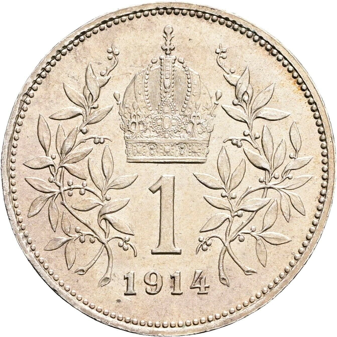 1 Krone Franz Joseph I. 1848-1916 1914 – Rückseite