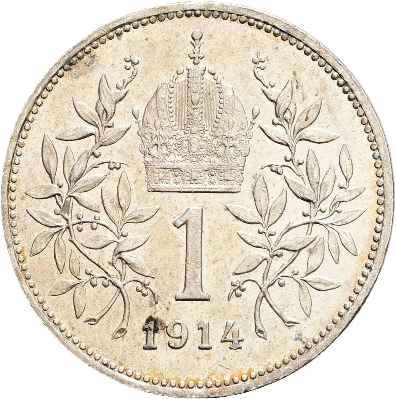 1 Krone Franz Joseph I. 1848-1916 1914 – Rückseite