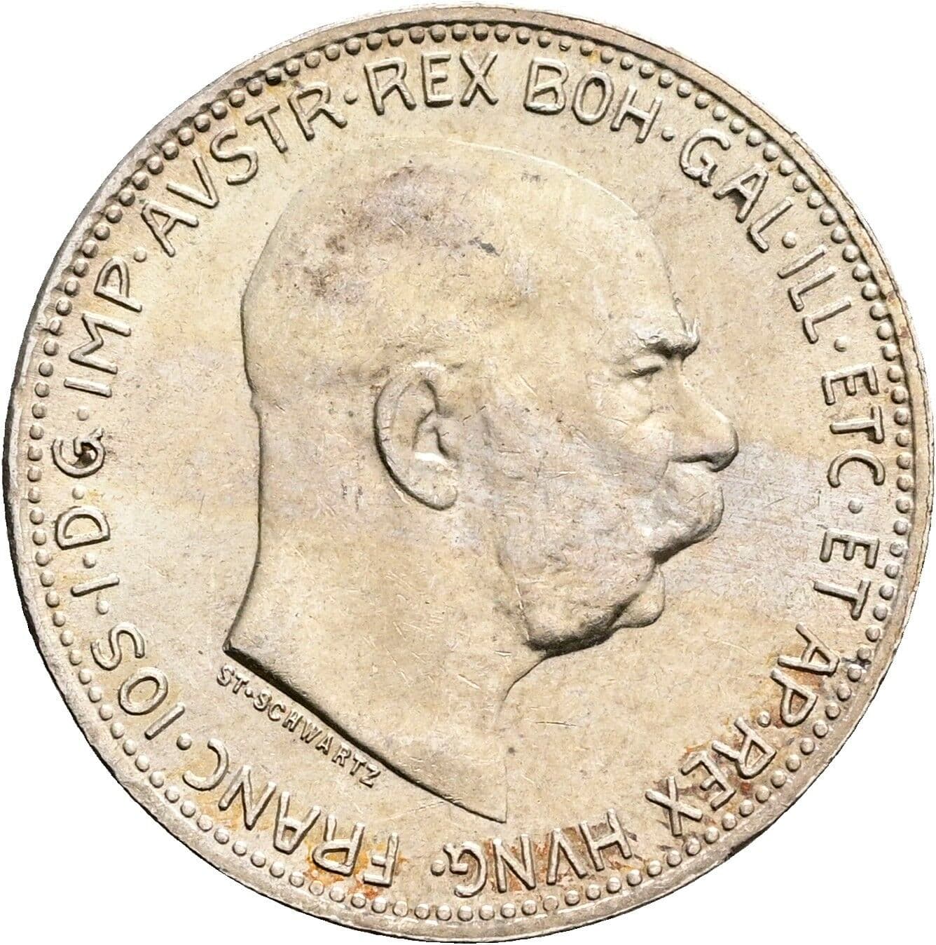 1 Krone Franz Joseph I. 1848-1916 1915 – Vorderseite