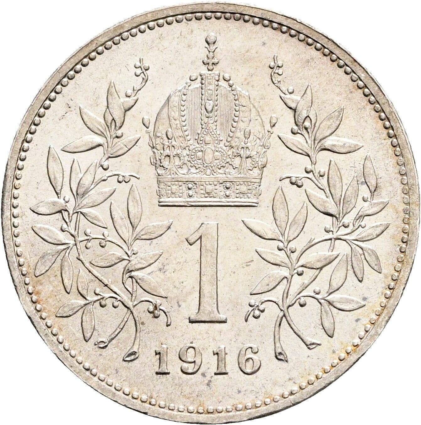 1 Krone Franz Joseph I. 1848-1916 1916 – Rückseite
