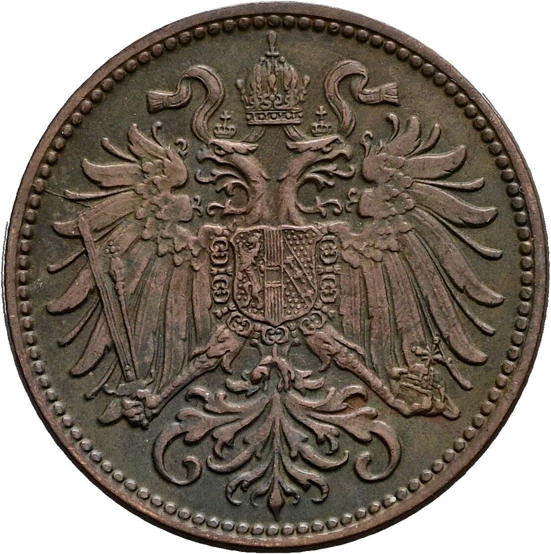 2 Heller Franz Joseph I. 1848-1916 1896 – Rückseite