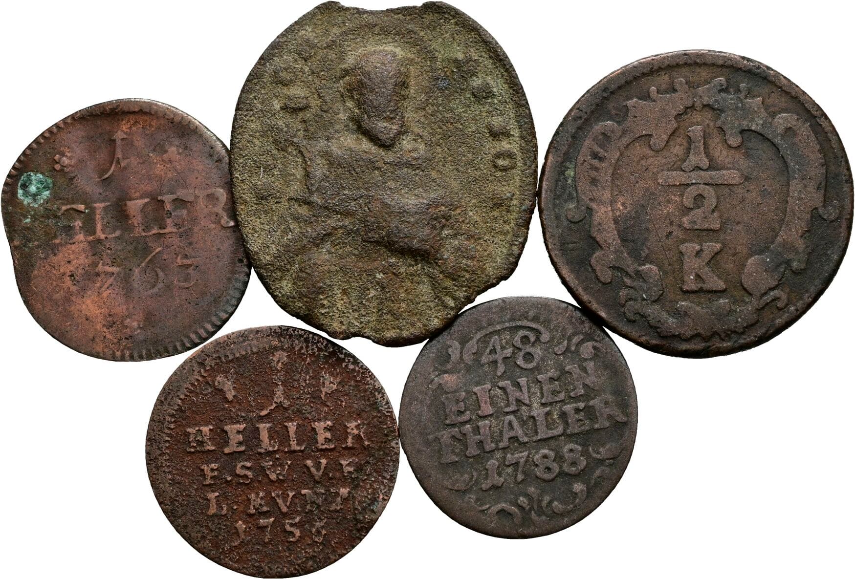 Lot 5 Stück Kleinmünzen – Vorderseite