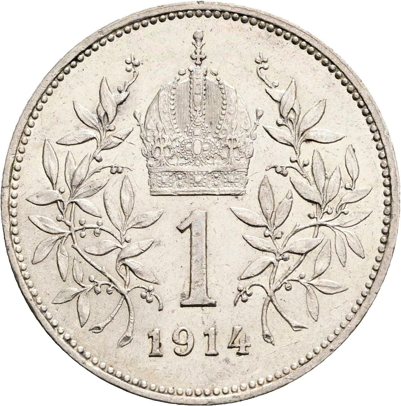 1 Krone Franz Joseph I. 1848-1916 1914 – Rückseite