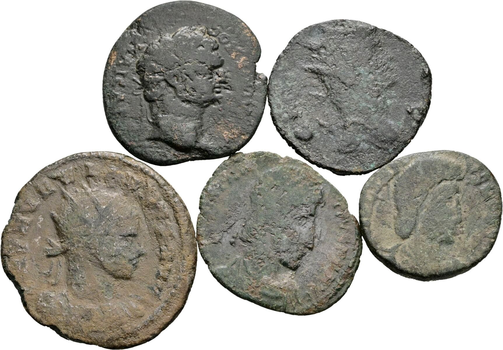 Lot 5 Stück spätrömische Bronzemünzen