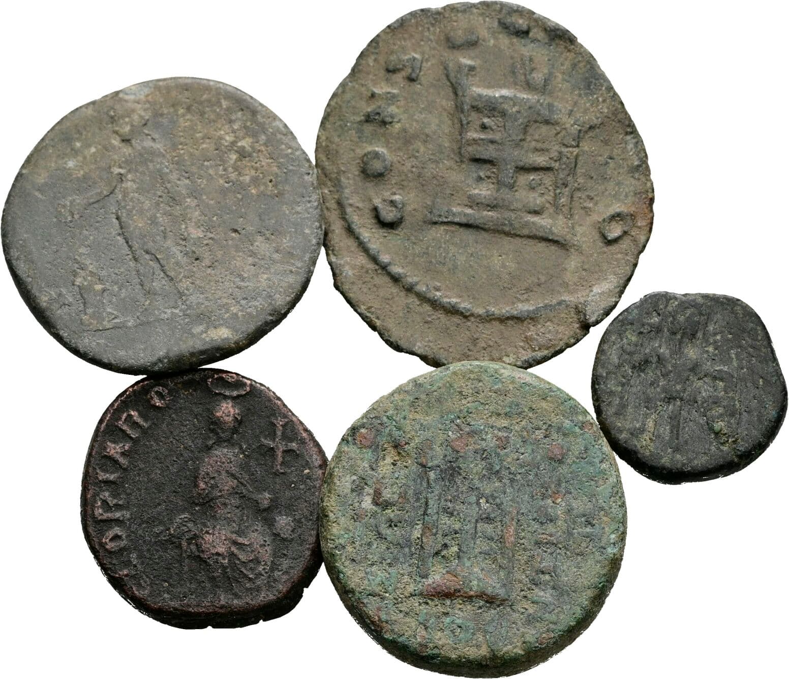 Lot 5 Stück spätrömische Bronzemünzen