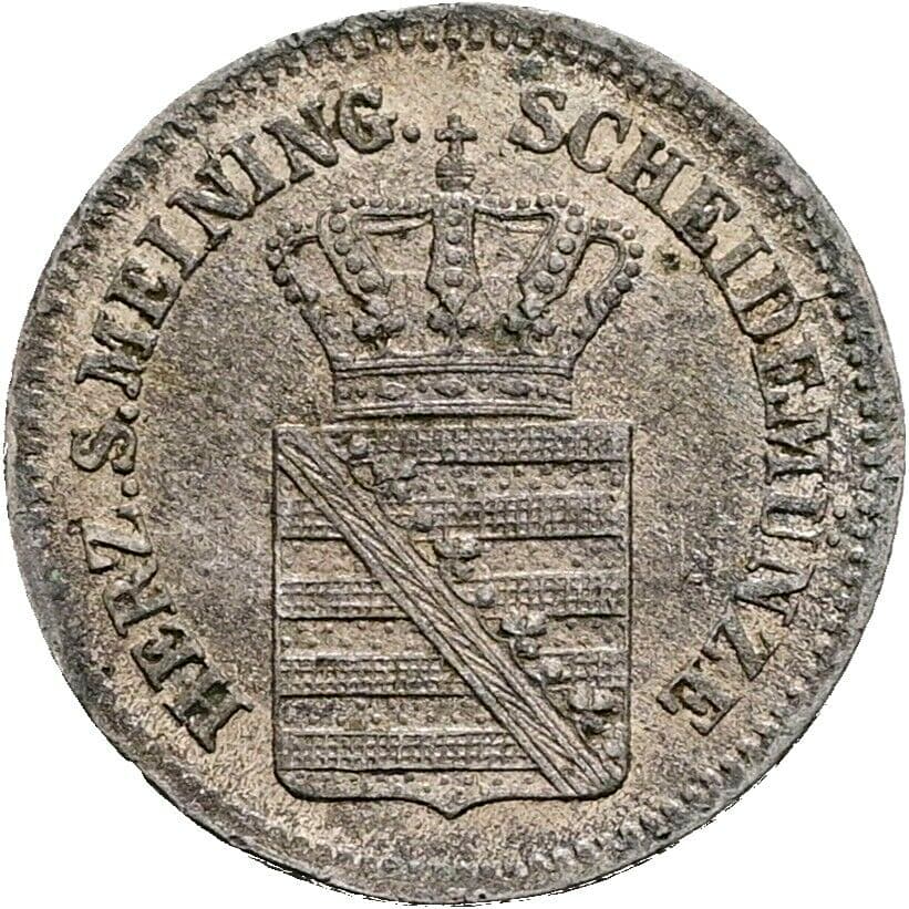 1 Kreuzer Bernhard II. Erich Freund 1803-1866 1864 – Rückseite