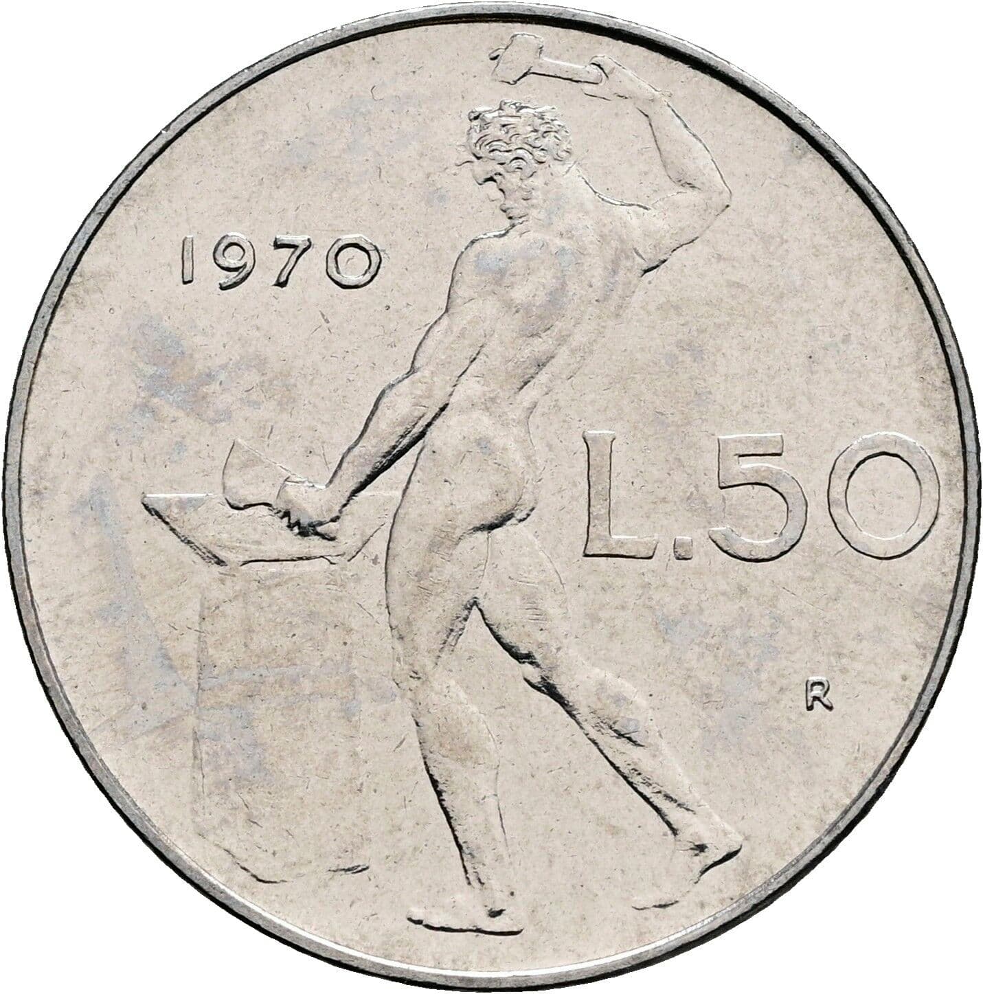 50 Lire 1970 – Rückseite