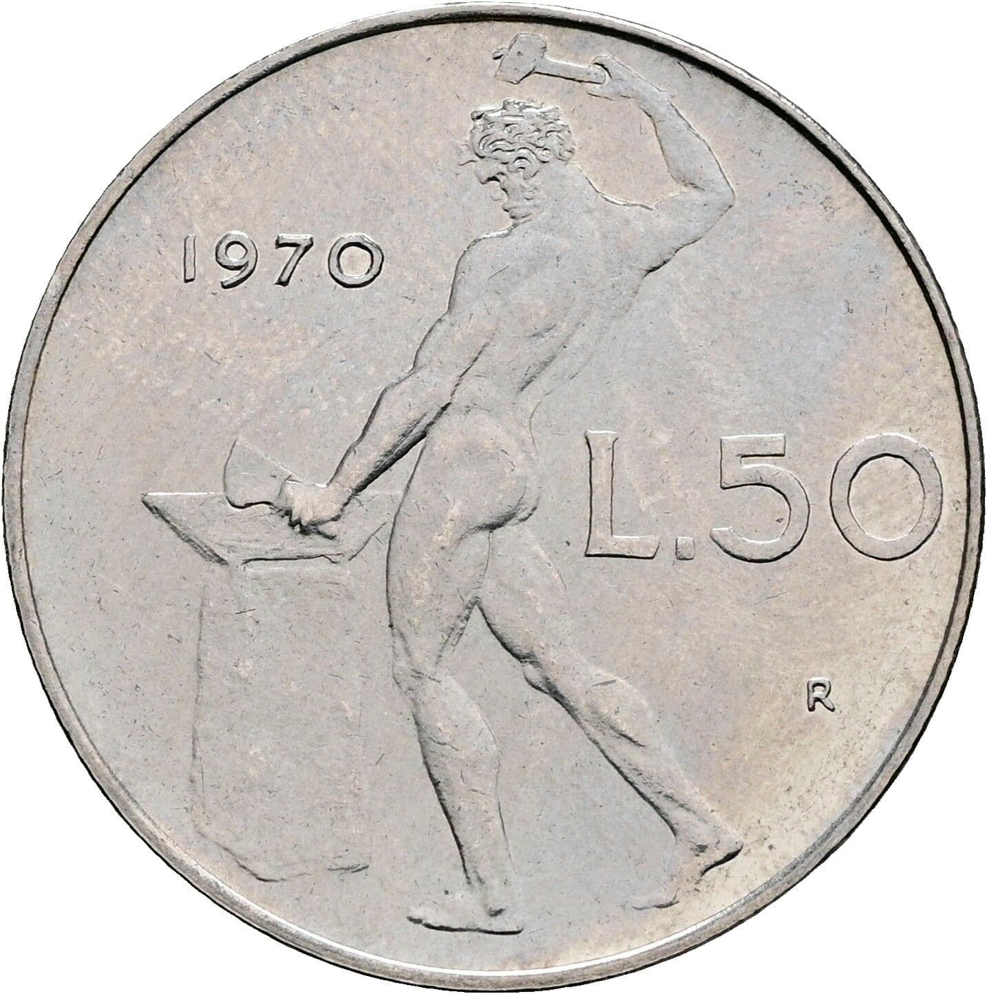 50 Lire 1970 – Rückseite