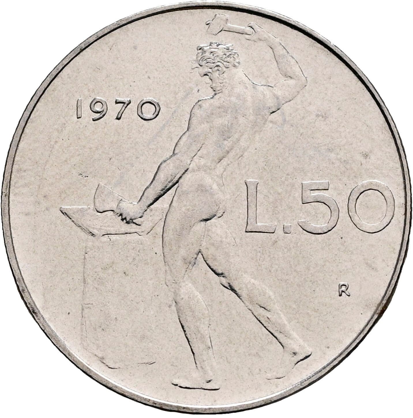 50 Lire 1970 – Rückseite