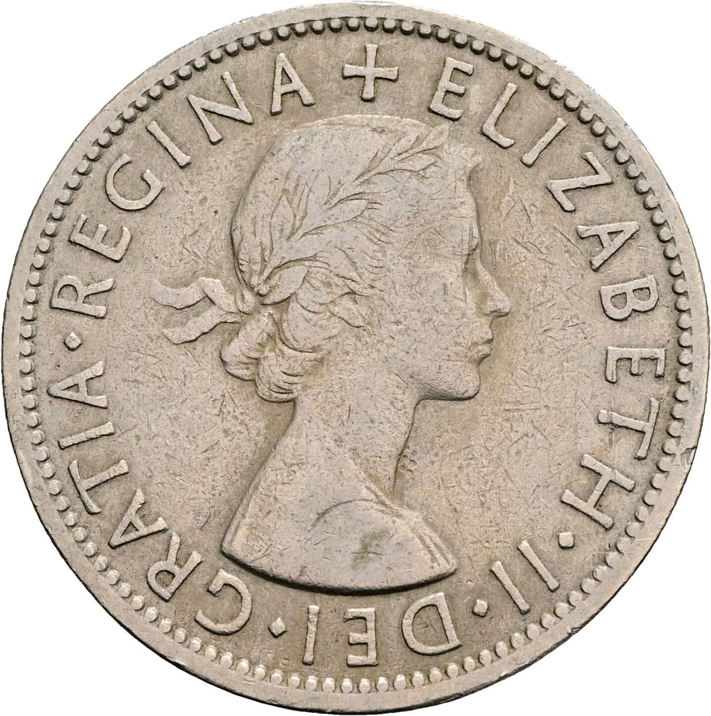 2 Shillings Elisabeth II. 1952-2022 1956 – Vorderseite