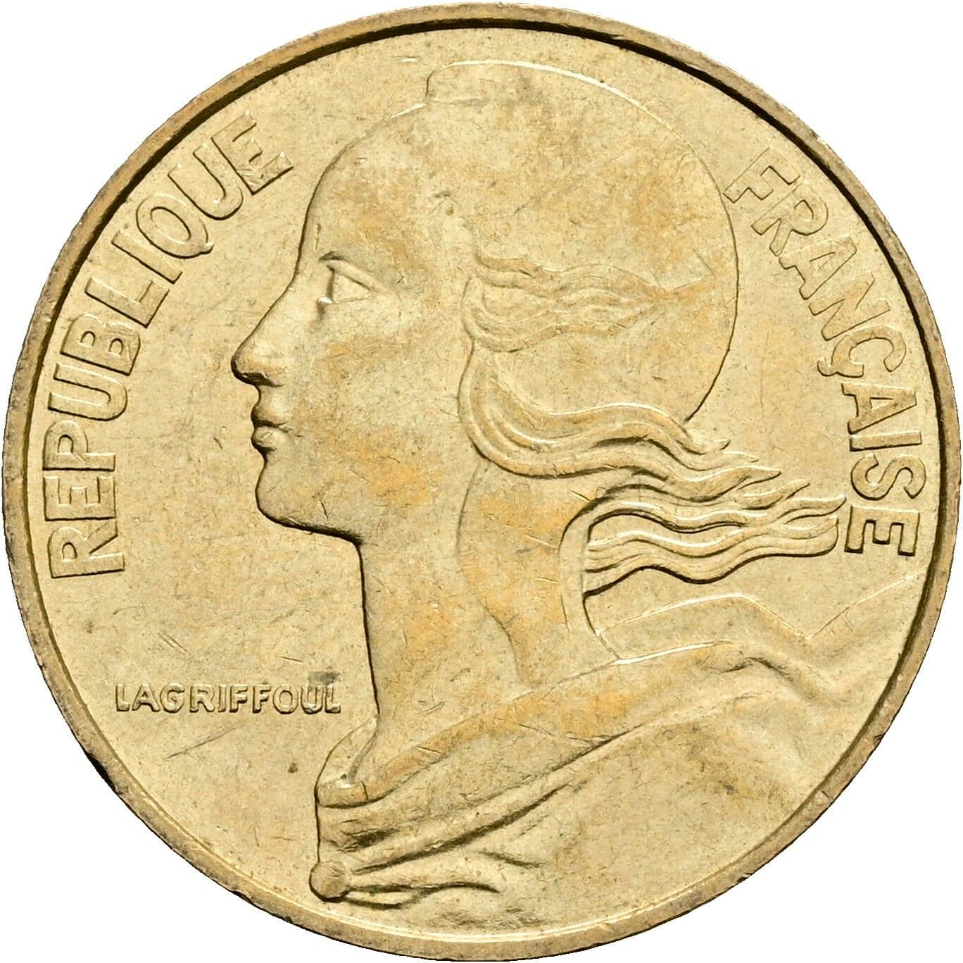20 Centimes 1982 – Rückseite