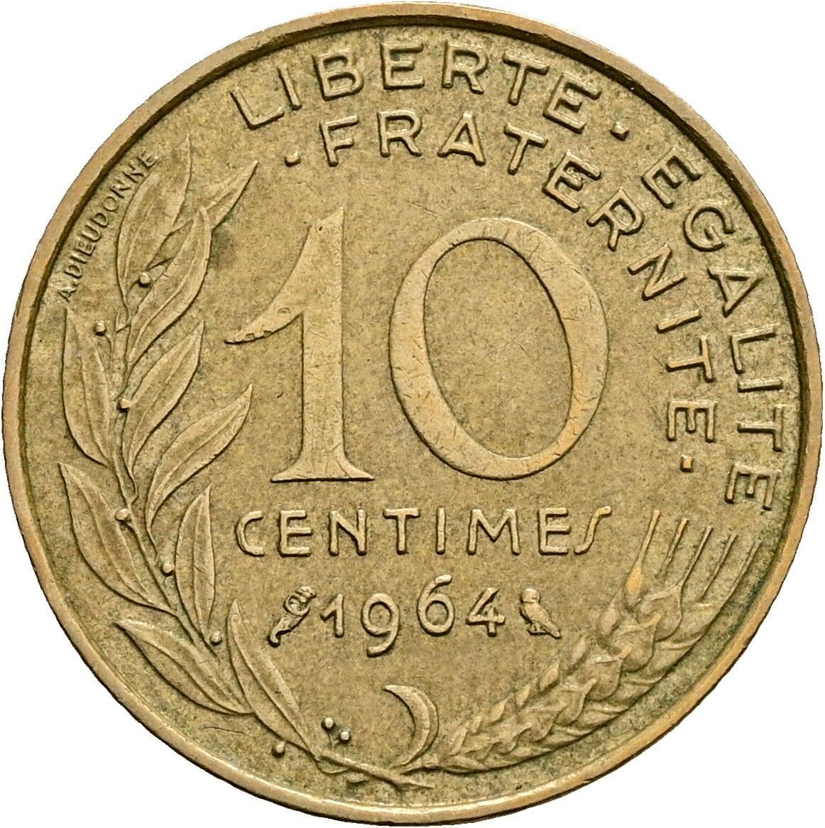 10 Centimes 1964 – Vorderseite