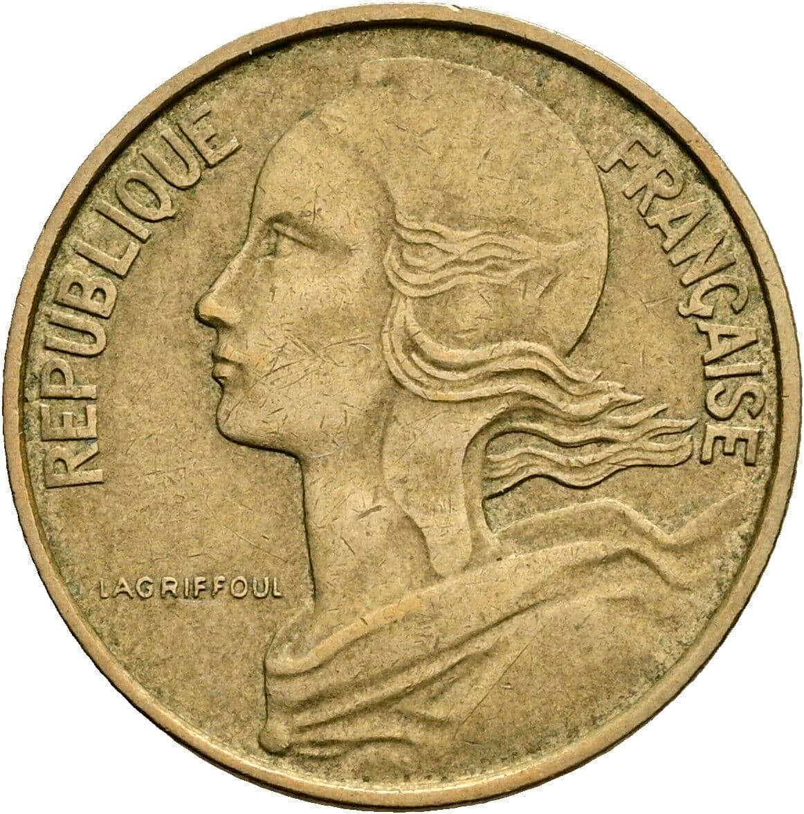 10 Centimes 1964 – Rückseite