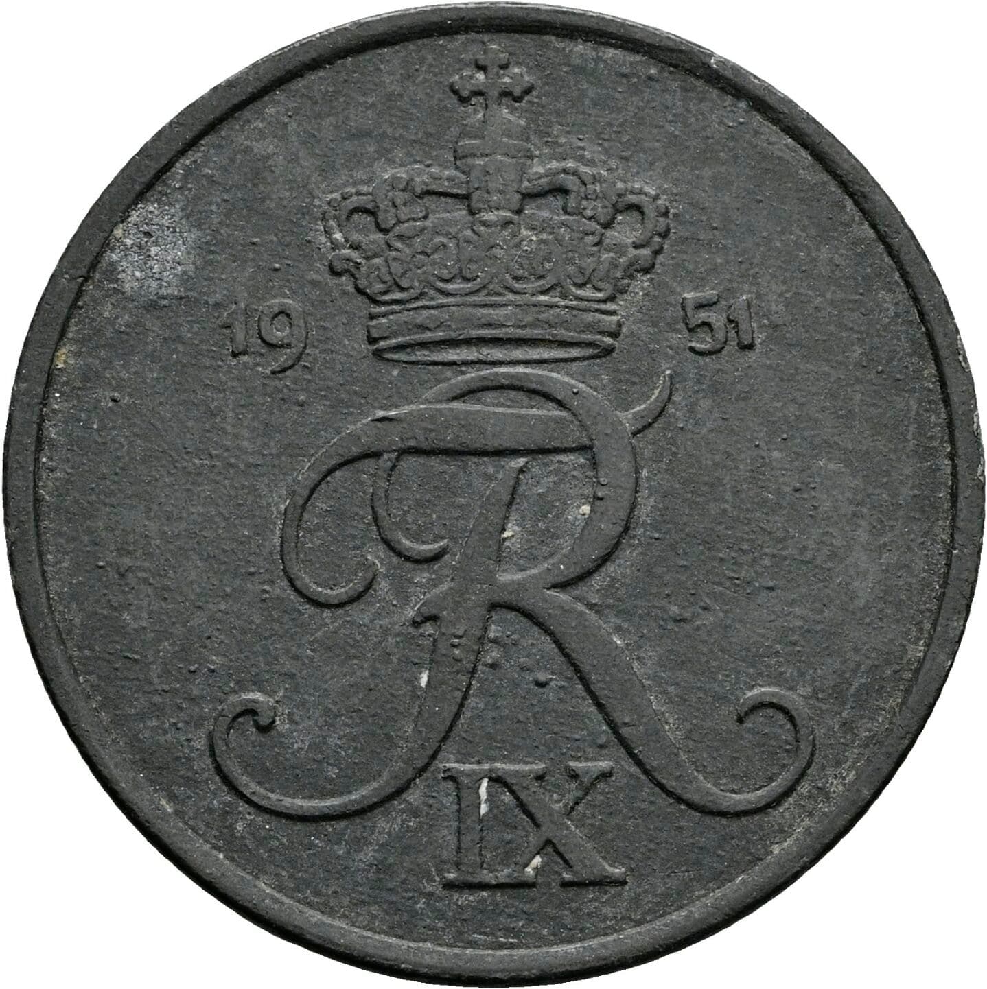 5 Öre Friedrich IX. (1947-1972) 1951 – Rückseite