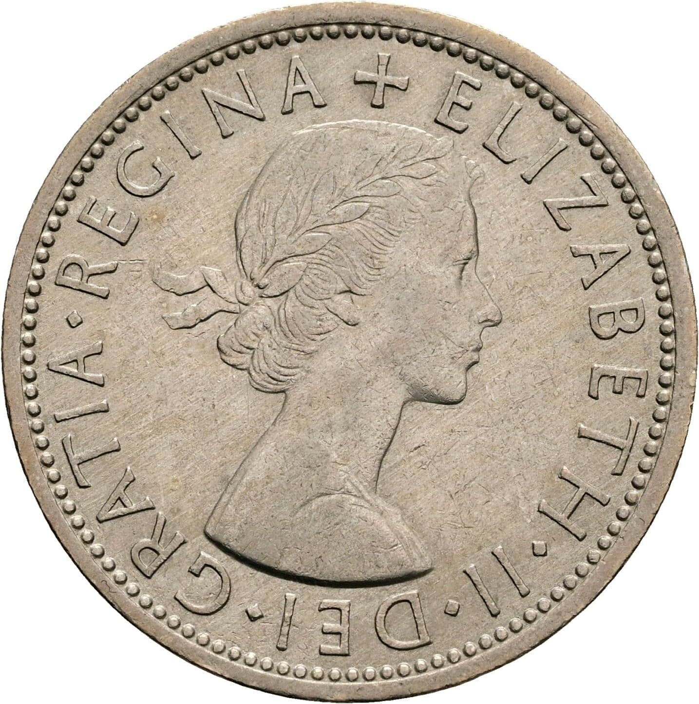 2 Shillings Elisabeth II. 1952-2022 1965 – Vorderseite