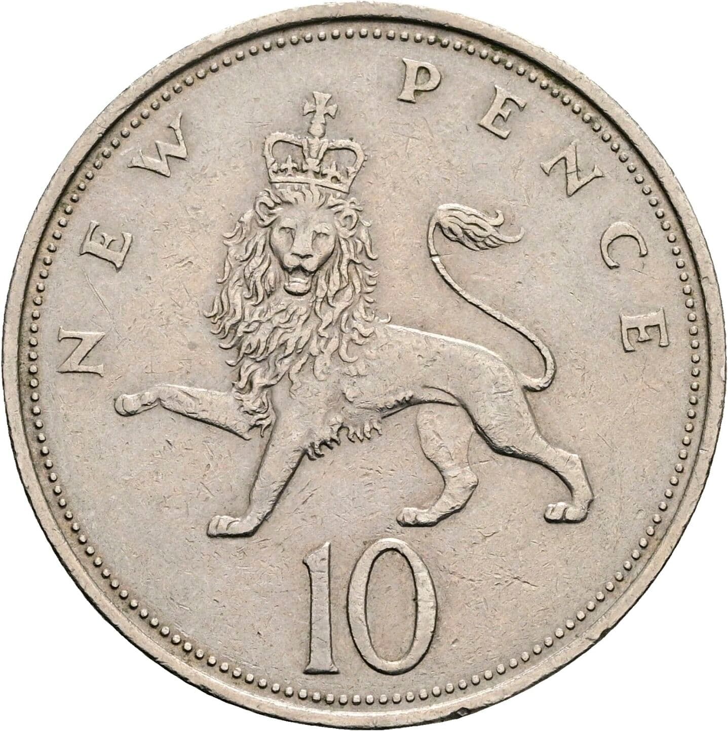 10 New Pence Elisabeth II. 1952-2022 1969 – Rückseite