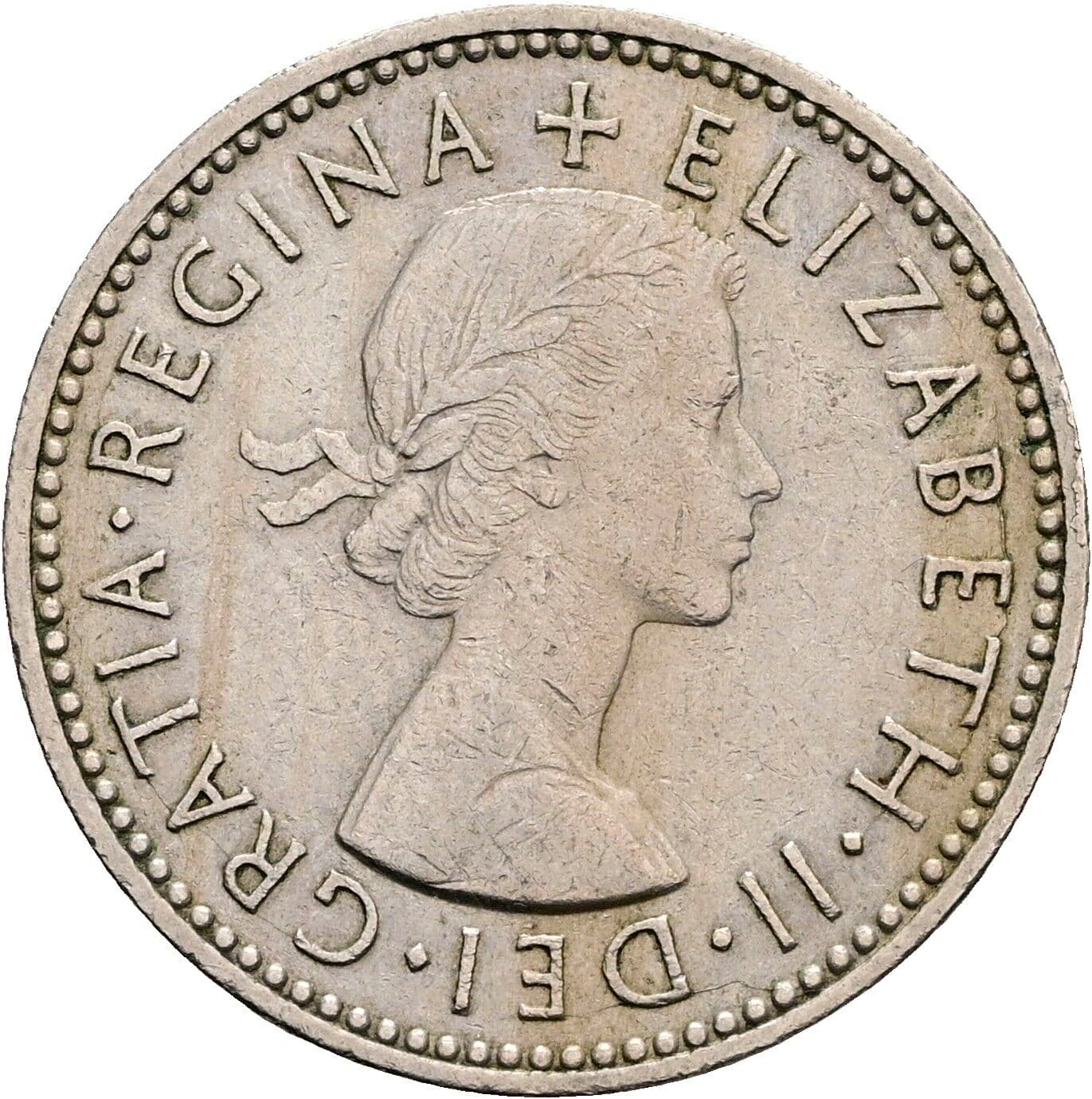 1 Shilling Elisabeth II. 1952-2022 1956 – Vorderseite