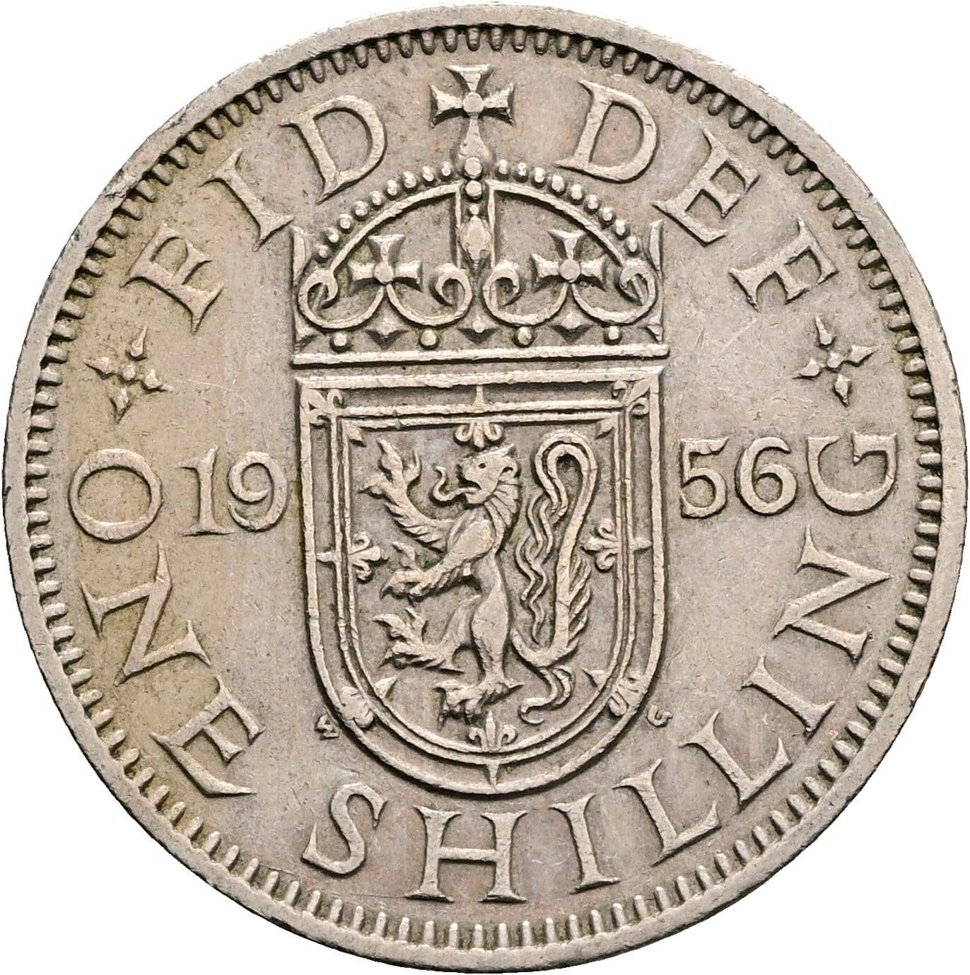 1 Shilling Elisabeth II. 1952-2022 1956 – Rückseite