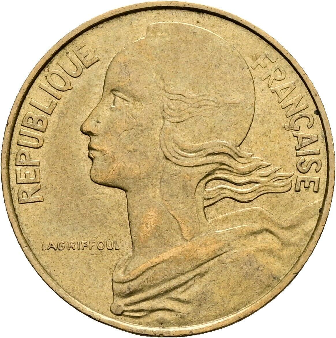 10 Centimes 1985 – Rückseite